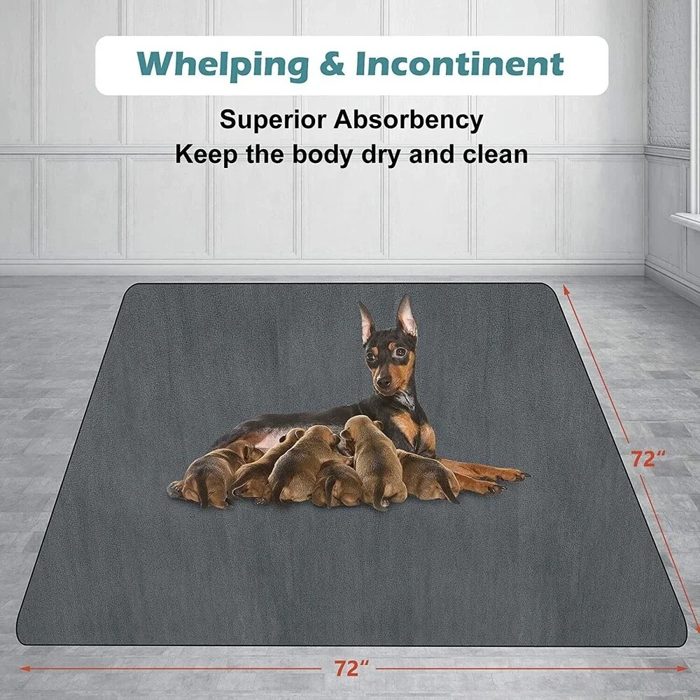Washable Whelping Blanket & Reusable Pee Pad 4 Puppies & Dogs - 72